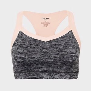 PINK & GREY SPACE DYE WICKING SPORTS BRA